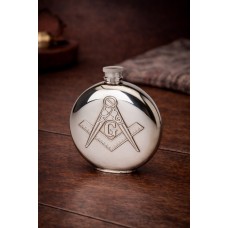 60Z ROUND MASONIC FLASK