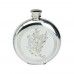 60Z ROUND FLASK WITH THSTLE BADGE