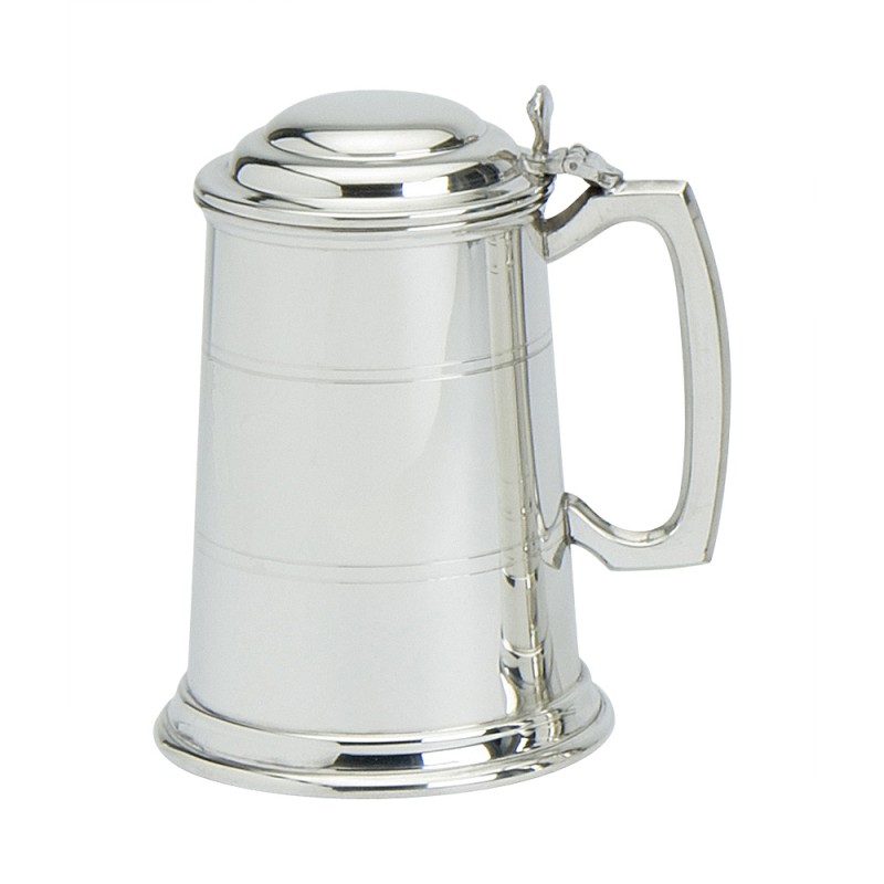 1PT PEWTER TANKARD STANDARD WITH LID 1PT PEWTER TANKARD STANDARD WITH LID