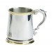 1PT PEWTER TANKARD GEORGE 111 BRASS GLASS BASE