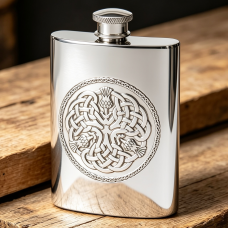 4OZ CELTIC THISTLE HIP FLASK