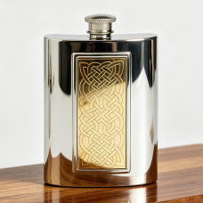 6OZ CELTIC BRASS HIP FLASK