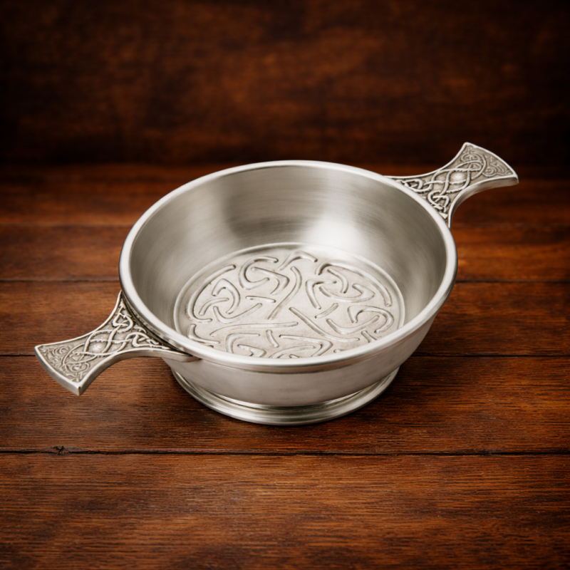 CELTIC SCROLL QUAICH BOWL CELTIC SCROLL QUAICH BOWL