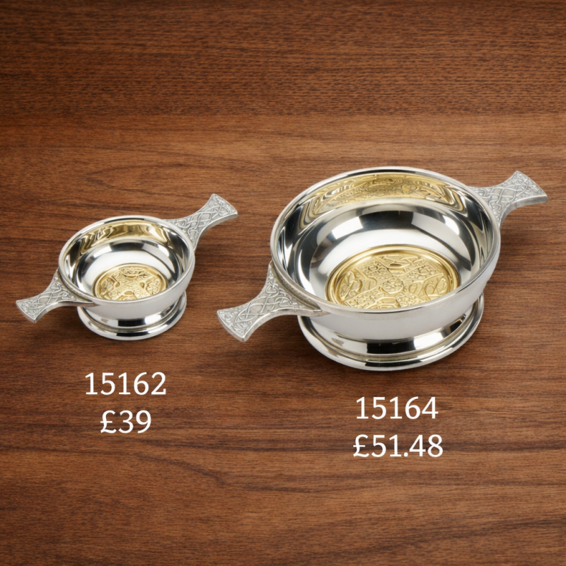 CELTIC CROSS QUAICH BOWL WITH BRASS CELTIC CROSS QUAICH BOWL WITH BRASS