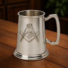 1 PT PEWTER TANKARDS MASONIC