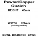 PEWTER / COPPER QUAICH BOWL