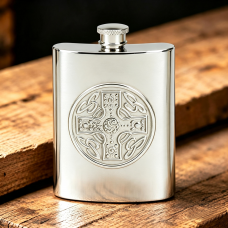 6OZ CELTIC CROSS HIP FLASK