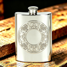 6OZ CELTIC THISTLE EMBOSSED HIP FLASK