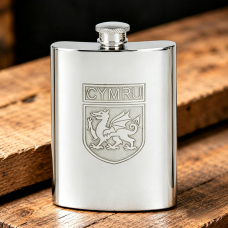 6OZ WELSH SHIELD HIP FLASK