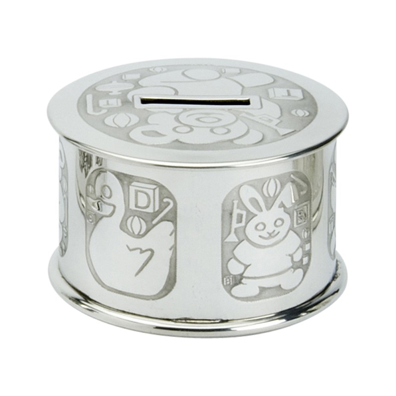 Pewter Money Box - teddy friends money box