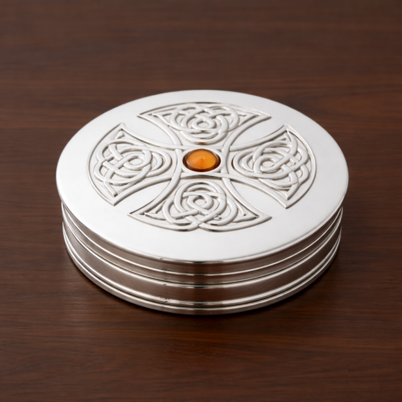 Trinket Box Topaz Cross 